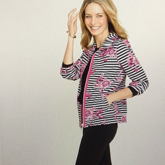 Chico’s Zenergy UPF Neema Striped Floral Jacket - Picture 8 of 8